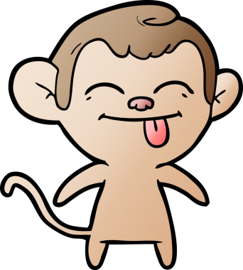 Bir insan tarafından çizilmiş komik çizgi maymun.