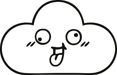 Bir insan tarafından çizilmiş bir kar bulutunun çizgi çizimi