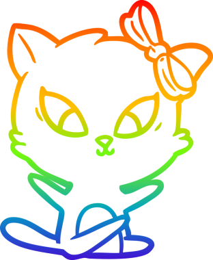 gökkuşağı gradyanı çizimi bir insan tarafından çizilmiş çizgi film kedisi