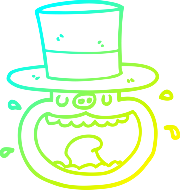 Bir insan tarafından çizilmiş silindir şapkalı bir domuzun çizimi.