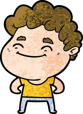 Bir insan tarafından çizilmiş çizgi film dostu bir adam.