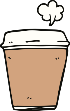 Bir insan tarafından çizilmiş karalama kahve fincanı.