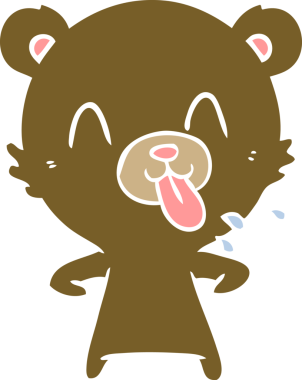 kaba düz renkli çizgi film ayısı bir insan tarafından çizilmiş.