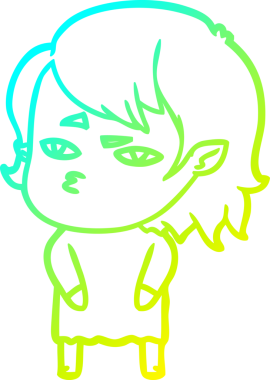 Bir insan tarafından çizilmiş bir vampir kız çizgi filmi.