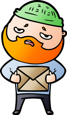 Bir insan tarafından çizilmiş sakallı endişeli bir adam.