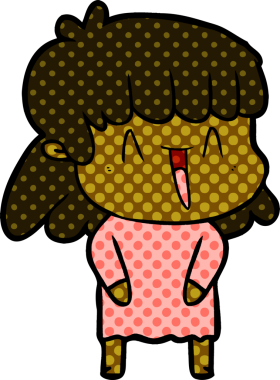 Bir insan tarafından çizilmiş karikatür kadın.