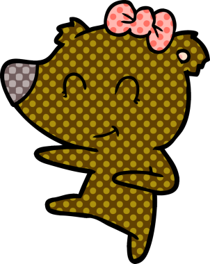 Bir insan tarafından çizilmiş dişi ayı çizgi filmi.