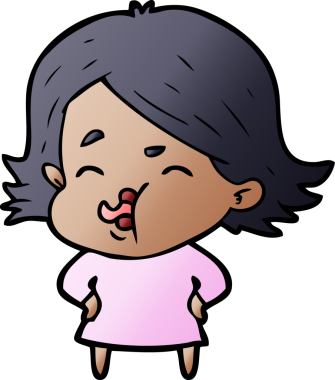 Bir insan tarafından çizilen karikatür kızı.