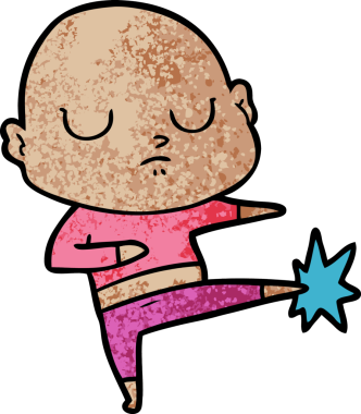 bir insan tarafından çizilmiş kel bir adam.