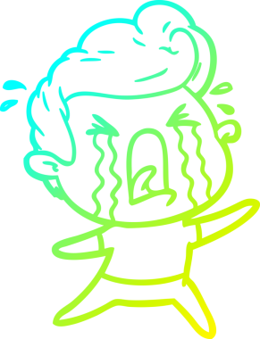 Bir insan tarafından çizilmiş ağlayan bir karikatür çizimi.