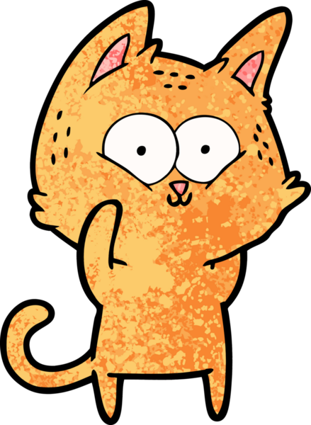 Bir insan tarafından çizilmiş çizgi film kedisi.