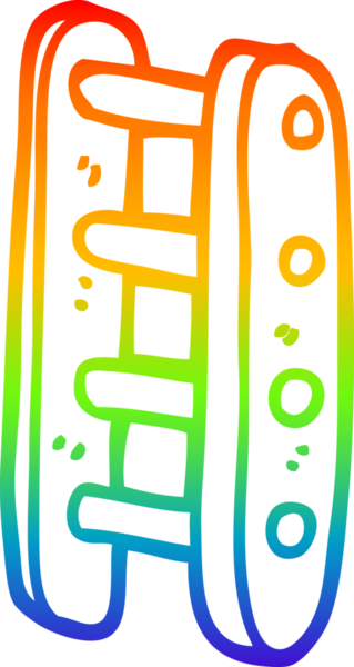 gökkuşağı gradyan çizgi çizimi bir insan tarafından çizilmiş uzun bir merdiven