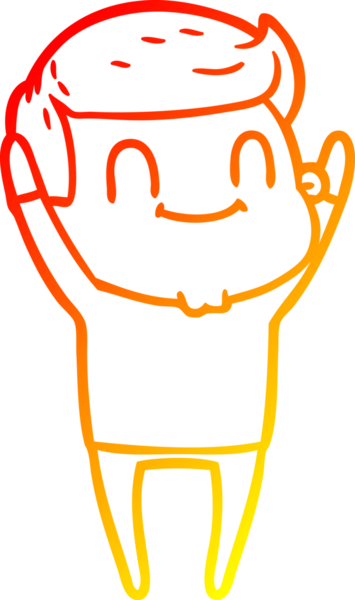 Bir insan tarafından çizilmiş, karikatür dostu bir adamın sıcak çizgi çizimi