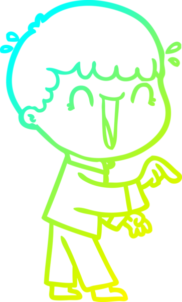 Bir insan tarafından çizilmiş, gülen bir çizgi film karakterinin soğuk çizgi çizimi.