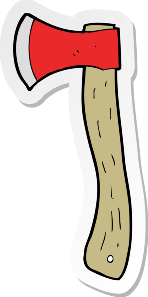 Bir insan tarafından çizilmiş bir baltanın çıkartması.