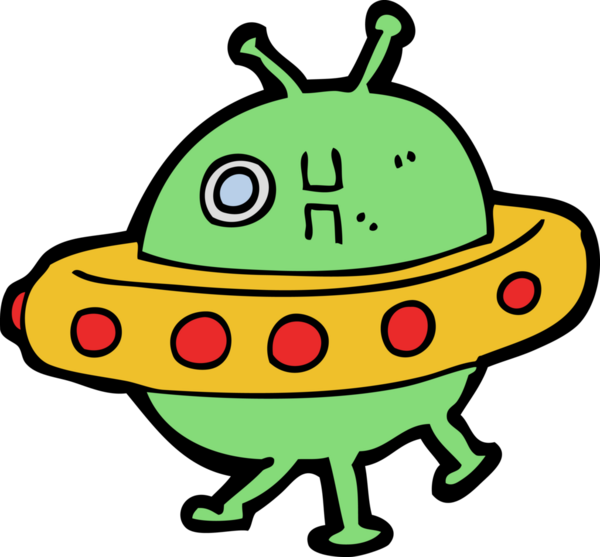 bir insan tarafından çizilmiş UFO çizgi filmi