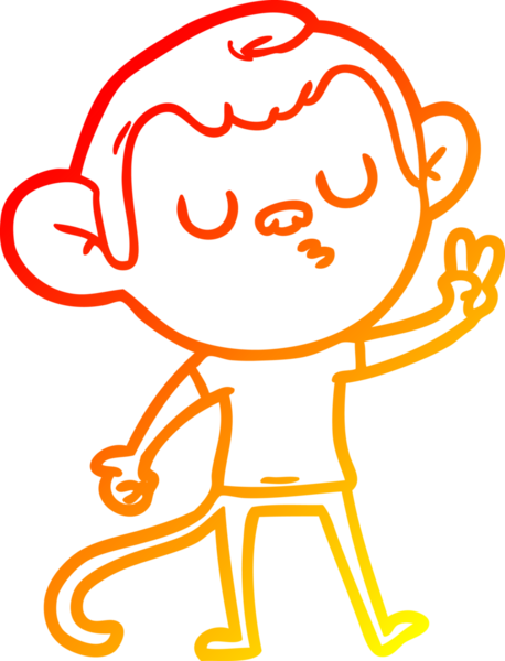 Bir insan tarafından çizilmiş çizgi film maymunu çizimi