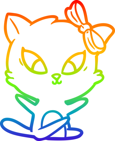 gökkuşağı gradyanı çizimi bir insan tarafından çizilmiş çizgi film kedisi