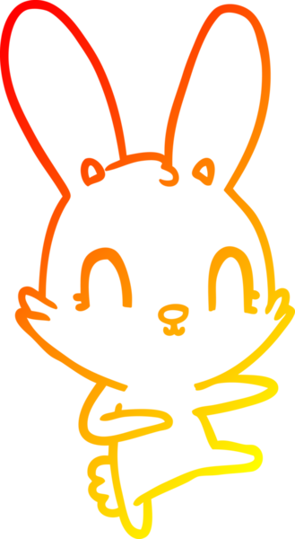 Bir insan tarafından çizilmiş sevimli bir tavşan çizgi film çizimi.