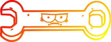 Bir insan tarafından çizilmiş çizgi film anahtarının sıcak gradyan çizimi