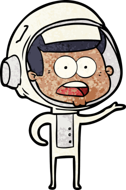 Karikatür bir insan tarafından çizilen astronotu şaşırttı.