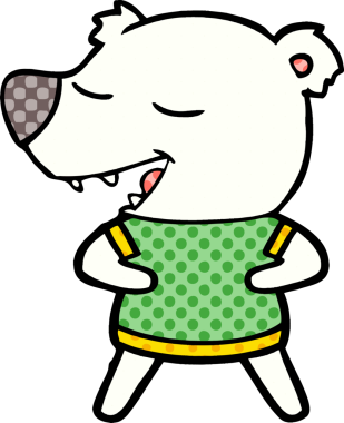 Bir insan tarafından çizilmiş kutup ayısı karikatürü