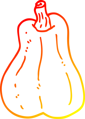 Bir insan tarafından çizilmiş tereyağlı balkabağının sıcak çizgi çizimi