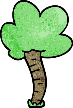 Bir insan tarafından çizilmiş karalama ağacı.