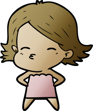 Bir insan tarafından çizilmiş karikatür kadın.