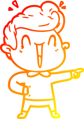 Bir insan tarafından çizilmiş, heyecanlı bir çizgi film çizimi.