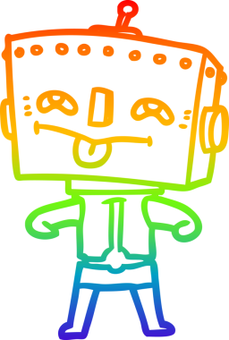 gökkuşağı gradyan çizgisi bir insan tarafından çizilmiş robot çizgi