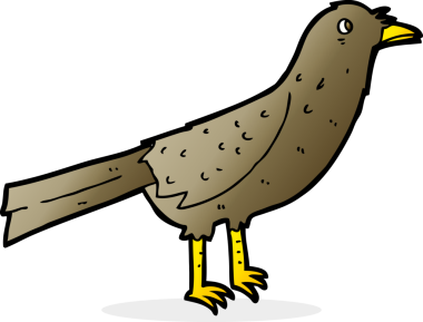 Bir insan tarafından çizilmiş çizgi film kuşu.