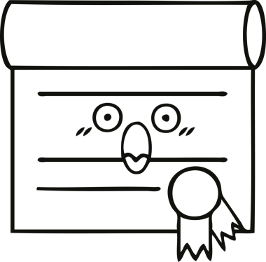 Bir insan tarafından çizilmiş bir sertifikanın çizgi çizimi