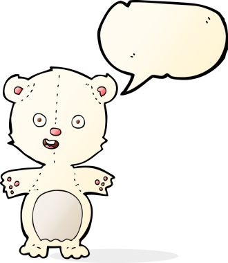 Bir insan tarafından çizilmiş tatlı kutup ayısı karikatürü.