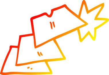 Bir insan tarafından çizilmiş çizgi film iş bıçağı çizimleri.