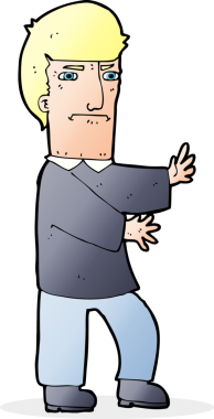 Bir insan tarafından çizilmiş huysuz bir adam çizgi filmi.