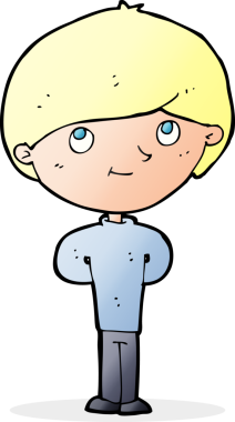 Bir insan tarafından çizilmiş mutlu çocuk çizgi filmi.