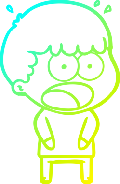 Bir insan tarafından çizilen bir karikatürün soğuk gradyan çizimi.