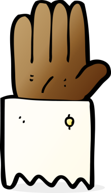 Bir insan tarafından çizilmiş çizgi el sembolü.