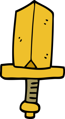 Bir insan tarafından çizilmiş altın hançer.