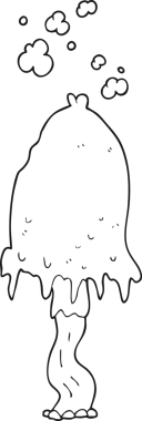 Bir insan tarafından çizilmiş siyah beyaz mantar.