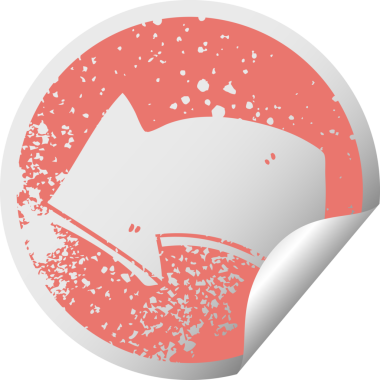 sıkıntılı dairesel soyma etiketi bir insan tarafından çizilmiş tuhaf sembol oku