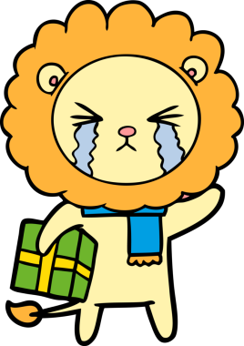 Bir insan tarafından çizilmiş ağlayan bir aslan.