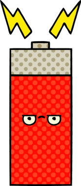 Bir insan tarafından çizilmiş bir bataryanın çizgi roman tarzı