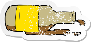 Bir insan tarafından çizilmiş bir çizgi filmin gerilimli çıkartması.