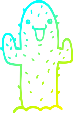 Bir insan tarafından çizilen kaktüsün soğuk gradyan çizgisi.