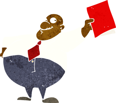 Bir insan tarafından çizilmiş mutlu patron çizgi filmi.