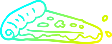 Bir insan tarafından çizilmiş bir pizza diliminin soğuk gradyan çizimi.