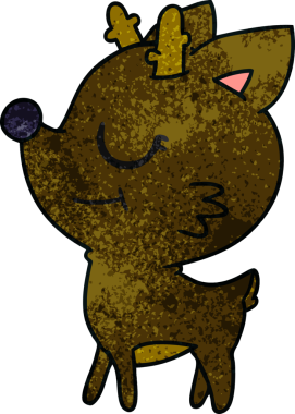 Bir insan tarafından çizilmiş el yapımı kırmızı burunlu ren geyiği çizimi.