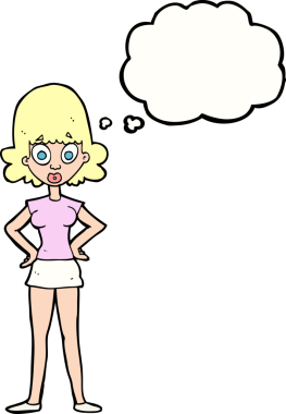 Bir insan tarafından çizilmiş düşünce balonlu bir karikatür.